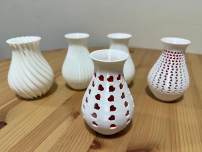 Vase with big heart pattern