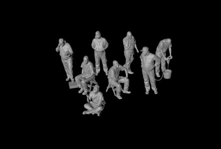 1/64 3D digital character models of various forms of home improvement workers