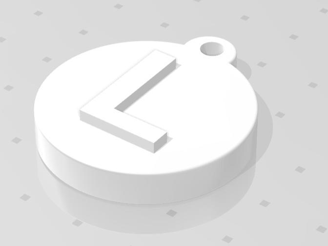 Keychain with letter L and NFC tag slot