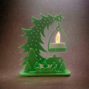 Christmas tree tea light LED candle holder