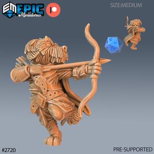 Dog Folk Tribe Archer ‧ DnD Miniature ‧ Tabletop Miniatures ‧ Gaming Monster ‧ 3D Model ‧ RPG ‧ DnDminis ‧ STL FILE