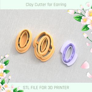 Modern Earring with Precious Stones B POLYMER CLAY CUTTER