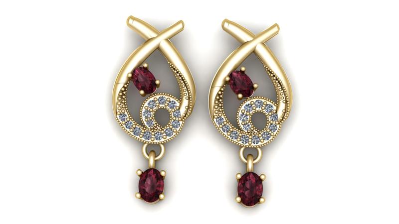 Stylish Dimaond Earrings For Women Fashion 3d Printable Model