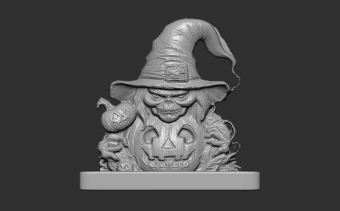 witch with pumpkin cnc
