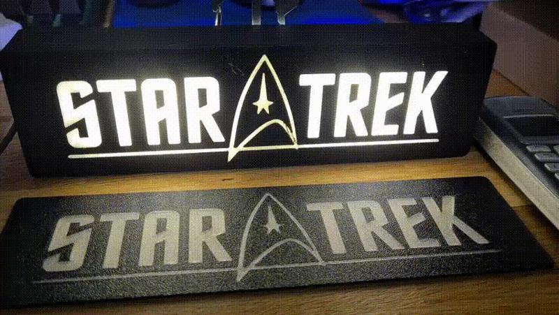 STAR TREK Sign LED backlight 70s - 70er - Now v2.1 single extruder   