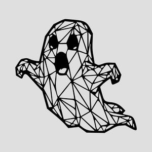 Spooky Ghost Line Art Wall Art - V7