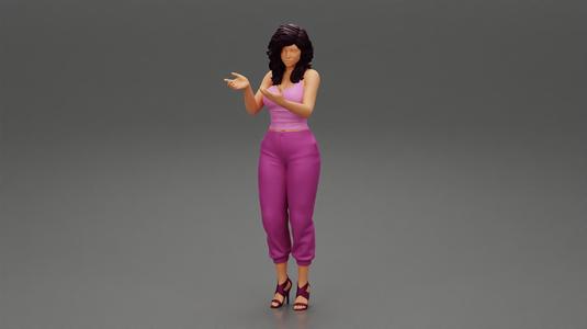 Woman Explaining Something Gesturing with Hands 3D Print Model