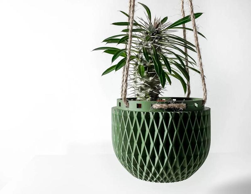 The Dex Hanging Planter Pot | Modern and Unique Home Decor for Plants and Succulents | STL File   