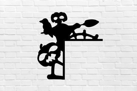 HALLOWEEN WALL DECORATION pumpkin skeleton holder