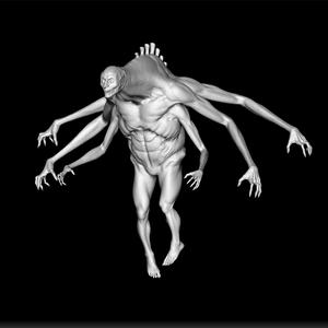 Fear Scary Creature - Horror Creature STL - Scary Monster 3D Print - Fearsome Beast Model - Terrifying Creature Sculpture