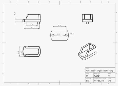 Kleiderstangenhalterung Schrank | Clothes rail holder wardrobe