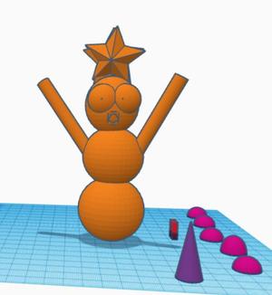 snowman with star on head