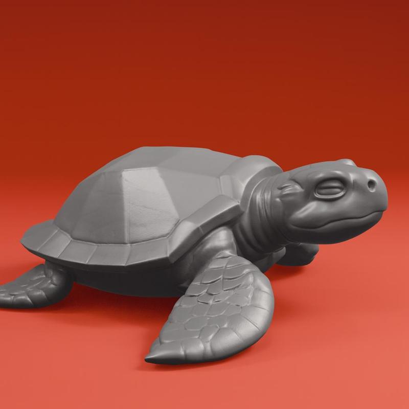 Realistic Sea Turtle Figurine – 3D Printable STL Model v2