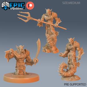 Seahorse Merman Set ‧ DnD Miniature ‧ Tabletop Miniatures ‧ Gaming Monster ‧ 3D Model ‧ RPG ‧ DnDminis ‧ STL FILE