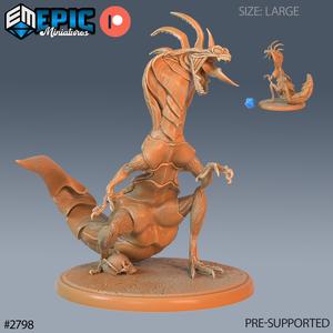 Cobra Lizard Screaming ‧ DnD Miniature ‧ Tabletop Miniatures ‧ Gaming Monster ‧ 3D Model ‧ RPG ‧ DnDminis ‧ STL FILE