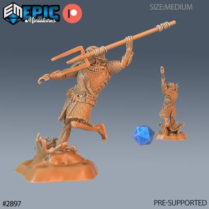 Triton Warrior Trident ‧ DnD Miniature ‧ Tabletop Miniatures ‧ Gaming Monster ‧ 3D Model ‧ RPG ‧ DnDminis ‧ STL FILE