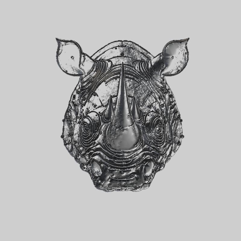 Rhino Animal Metal Head