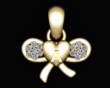 Heart Design "A" Pendant 3D Printable Model