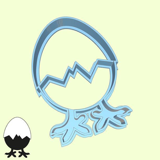 Easter (pascha) cookie cutters - egg (with chicken legs) (style 11)