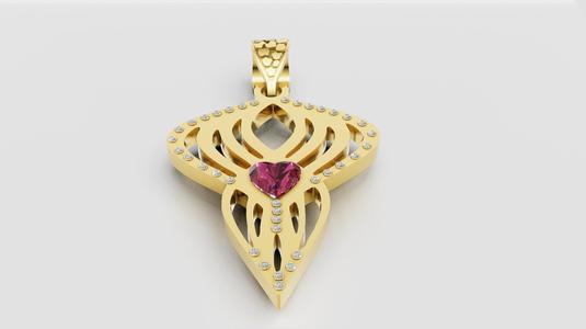 heart gemstone pendant 3D printable model
