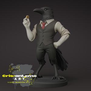 Elegant Raven Thief - 3D Figure with Coin and Costume