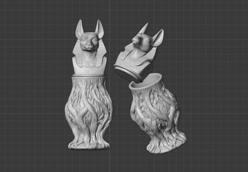Ancient Egyptian Anubis Vase – 3D Model STL | God of Death Artifact