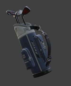 3D Printable Golf Set - Cartoon Clubs & Bag Model