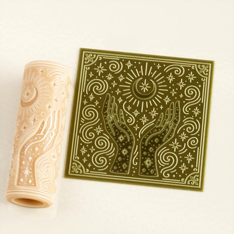 Celestial Cosmic Hands Texture Roller – Clay, Pottery, Fondant, and Crafts