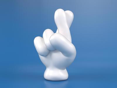 Cartoon hand 5 fingers - Cross