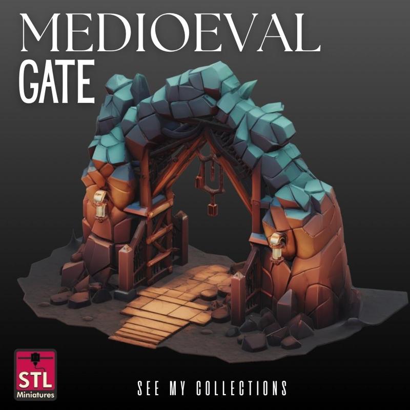 Medieval Gate STL – Detailed Archway Design