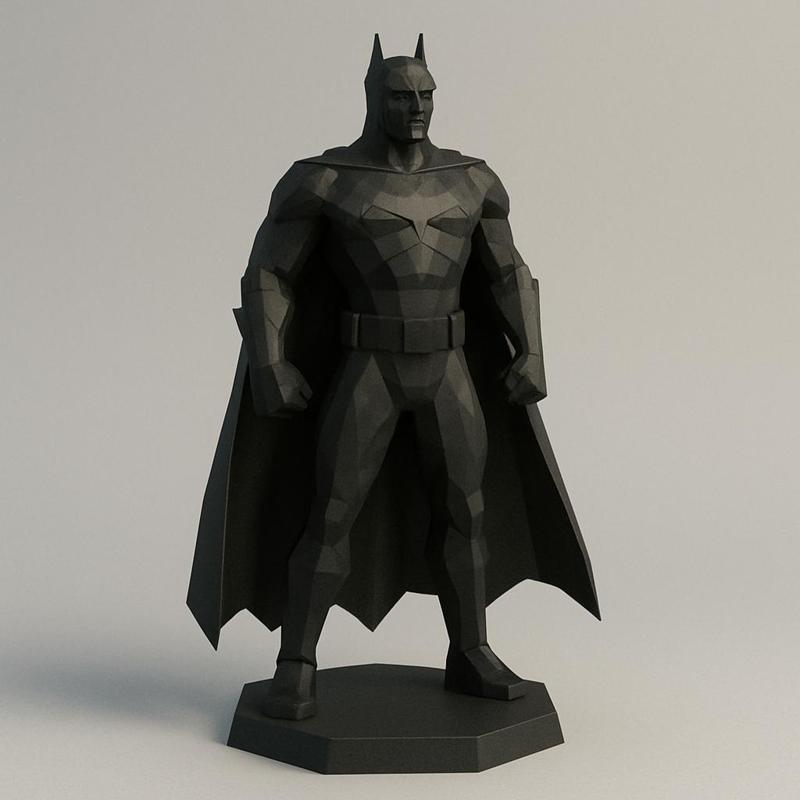 Low Poly Batman Full Body Black