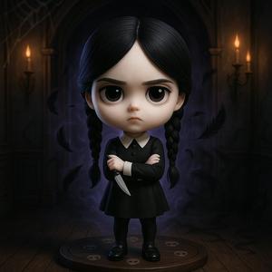 Wednesday Addams – Creepy Cute Chibi Diorama