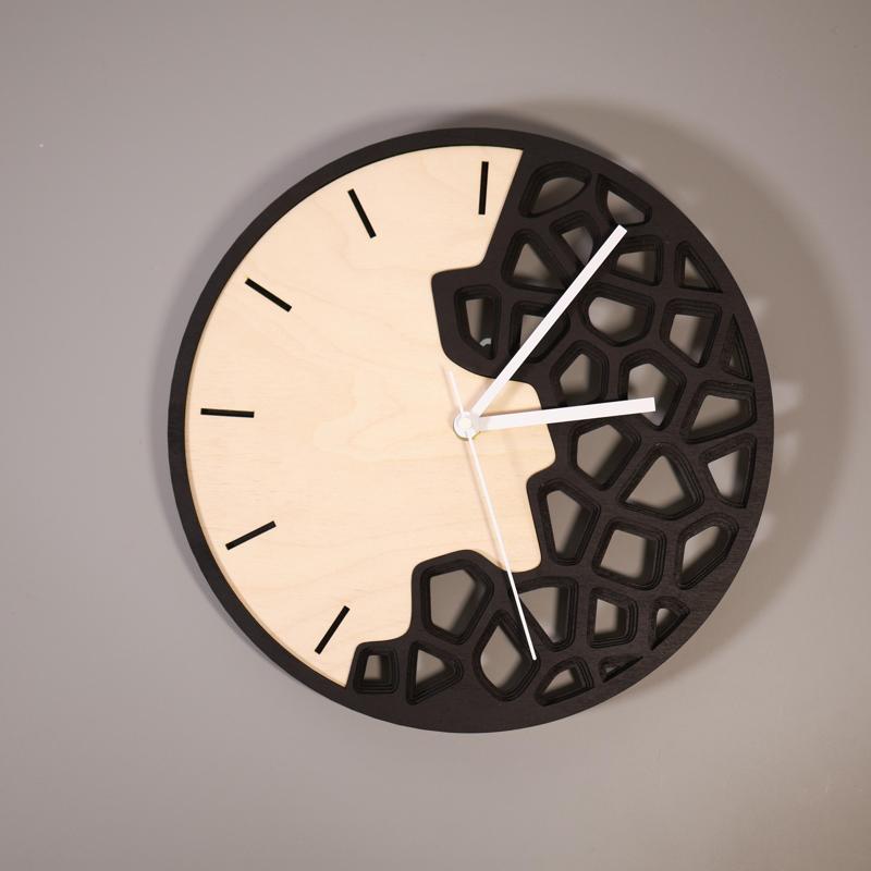 Modern Voronoi Style Wall Clock SVG DXF File for CNC Laser Cut Clock - Flexi LAB