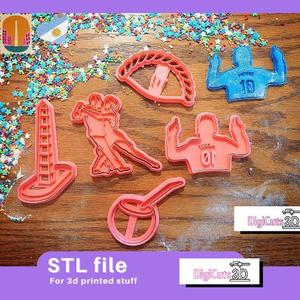 Buenos Aires Argentina 5 Cookie Cutters Set STL Files for 3D Printer - Iconic Landmarks and Culture
