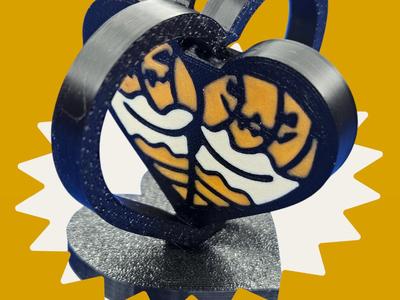 Fidget Spinner Heart Butt Pumpkin Booty & Stand