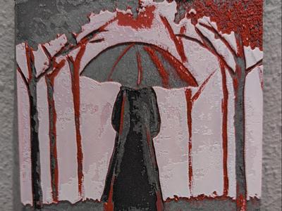 Portrait of a person walking through the woods