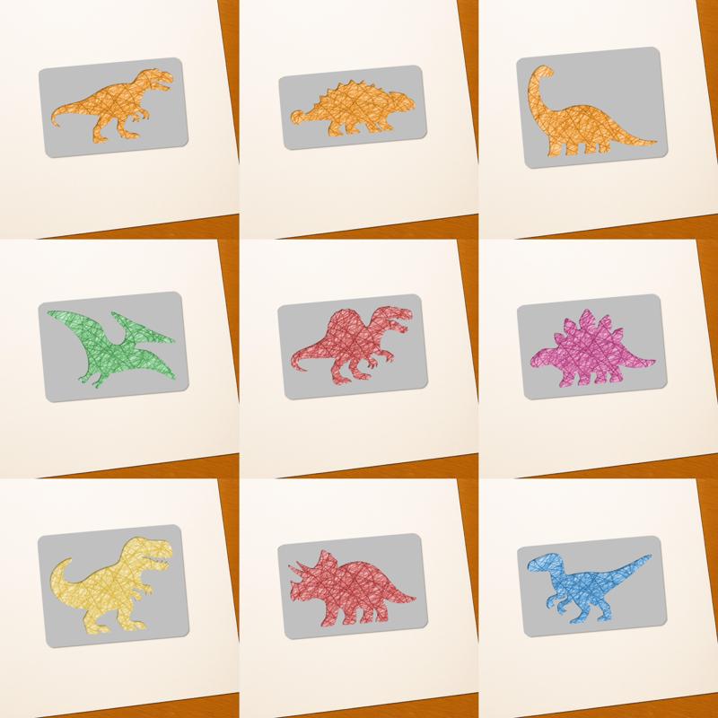 Dinosaur Drawing Stencils Collection – 3D Printable Tools for Artists