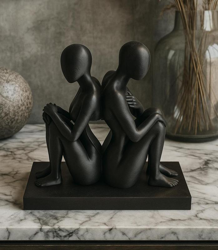 Back to Back Duality Figurine - Abstract Sculpture