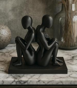 Back to Back Duality Figurine - Abstract Sculpture