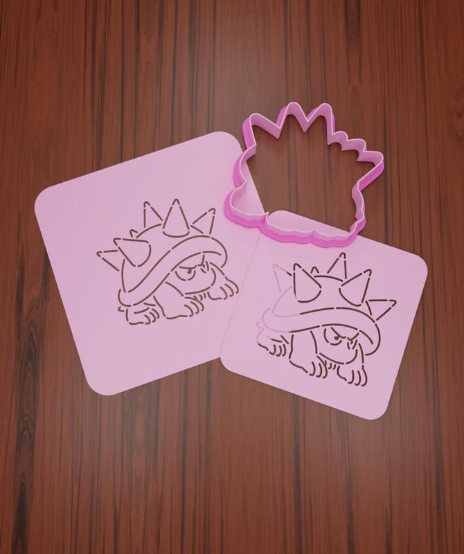 Stencil + Cutter Mario Bross Enemies #12 "Spiny".