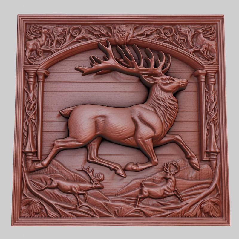 The deer runs 3d printer model animal model obj stl