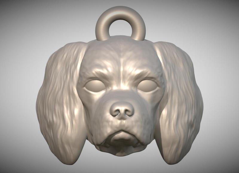 Spaniel Cavalier dog head key ring for 3D printing