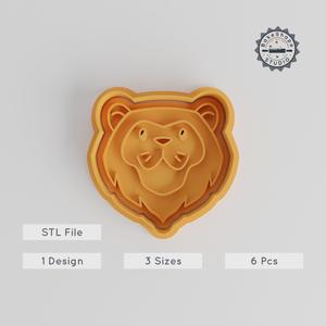 Lion Shape Cutter & Stamp Set, Cookie & Fondant Baking Tools, Animal Theme, 6 Piece Pack, S/M/L Sizes PRODUCT_5564