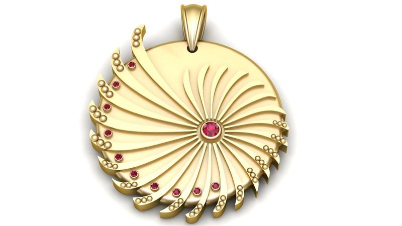 red gemstone charm 3D printable model