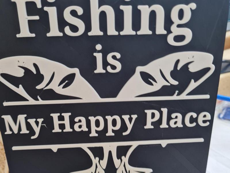 Fishing is My Happy Place Plaque