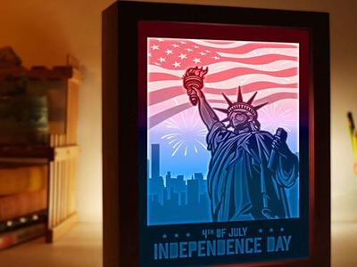 USA Independence Day 2 light box