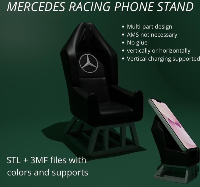 Mercedes fan art racing seat phone holder