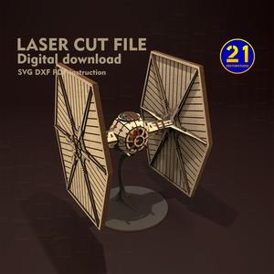 Galaxy Fighter Advanced - Sci-Fi Starship Model | Laser Cut Files