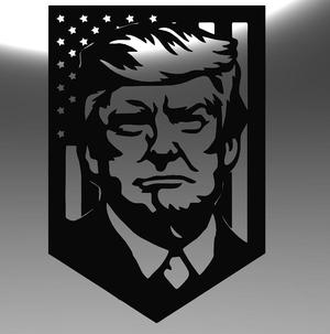 American President Donald Trump Line Art – Patriotic Decorative Design, STL and DXF