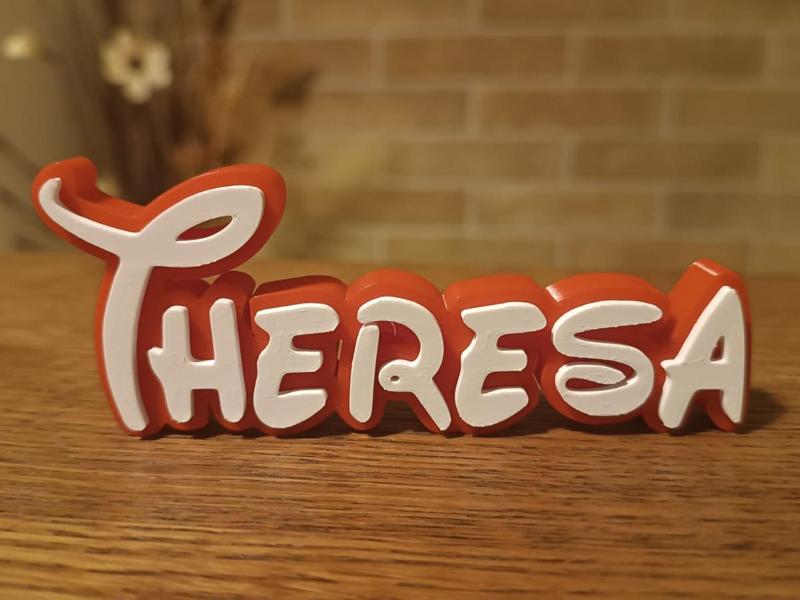 Disney Name Sign Theresa Kid Room Wall Decor Tag 